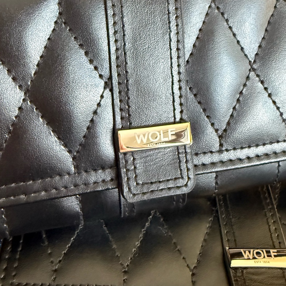 NEW!_WOLF 1834_Caroline Leather Travel Roll/ Snap Case_ 2 Available - Picture 5 of 12